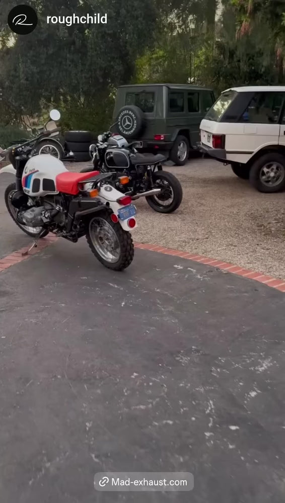 Video of the BMW airhead cafe racer fitted with the MAD Exhausts stainless steel system