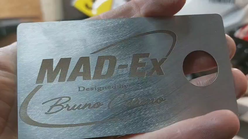 Video showing the engraved MAD-Ex Designed by Bruno Carmo silencer plate