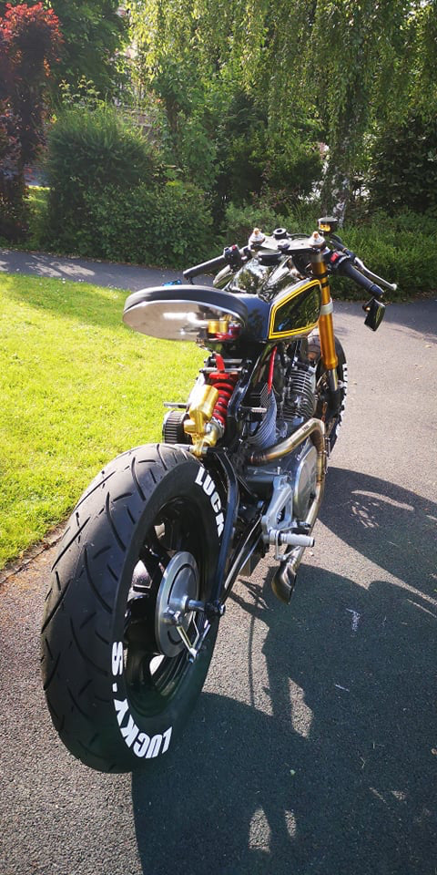 Yamaha XV virago TR1 caferacer exhaust with slash cut muffler (ex. VAT) - MAD Exhausts