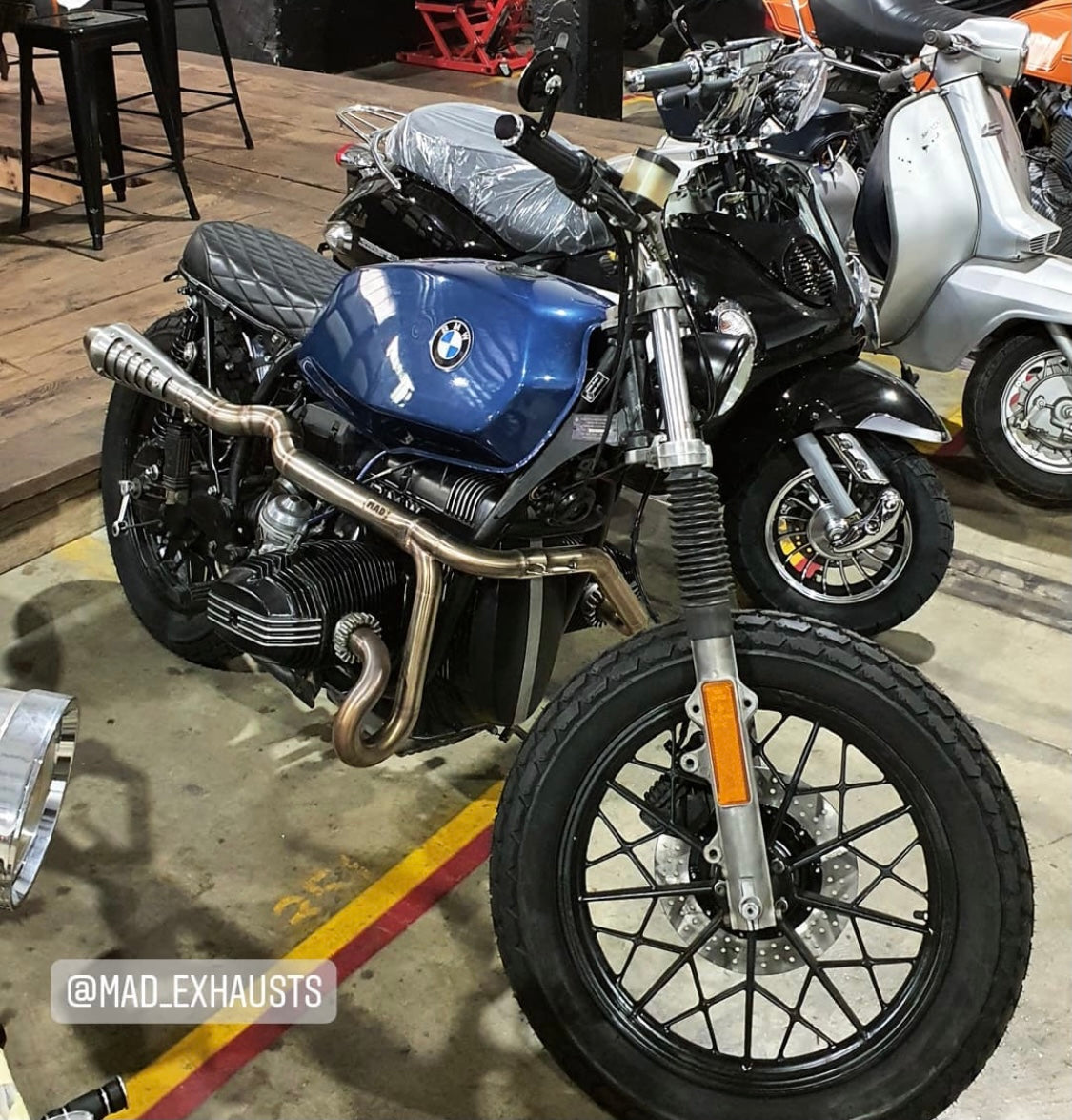 BMW R-series scrambler exhaust (R65, R80, R100)  (ex. VAT) - MAD Exhausts