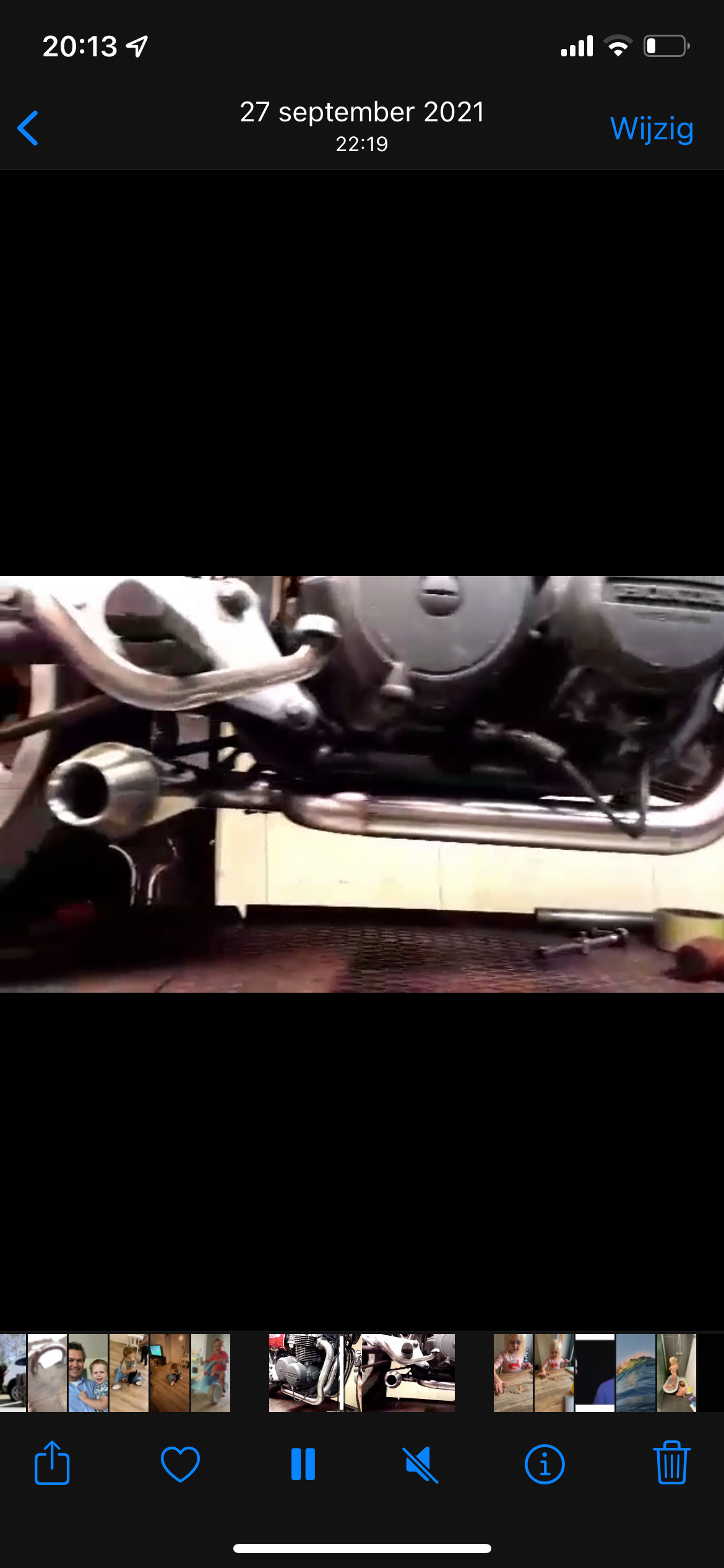 Phone screenshot showing the MAD Exhausts Cobra system mounted under a Honda CB750